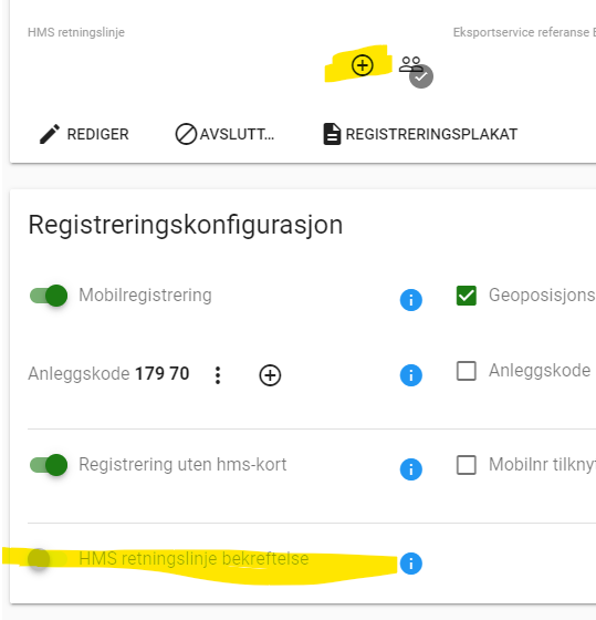 Skjermkopi aktivering HMS retningslinje på anlegg